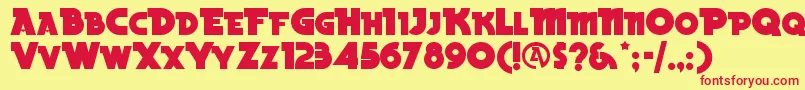 BeckerblacknfRegular Font – Red Fonts on Yellow Background