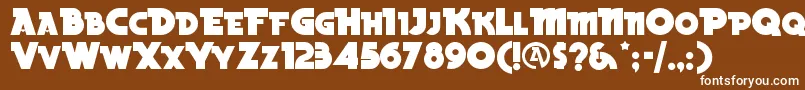 フォントBeckerblacknfRegular – 茶色の背景に白い文字
