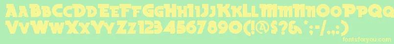 BeckerblacknfRegular Font – Yellow Fonts on Green Background