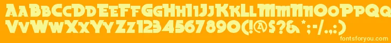 BeckerblacknfRegular Font – Yellow Fonts on Orange Background