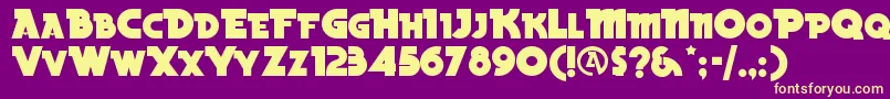 BeckerblacknfRegular Font – Yellow Fonts on Purple Background