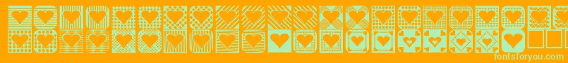Heartthings2-fontti – vihreät fontit oranssilla taustalla