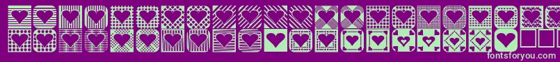 Heartthings2-Schriftart – Grüne Schriften auf violettem Hintergrund