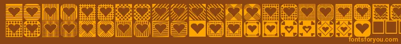 Weitere Informationen zur Heartthings2-Schriftart Heartthings2-Schriftart – Orangefarbene Schriften auf braunem Hintergrund