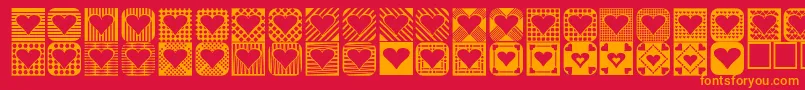 Czcionka Heartthings2 – pomarańczowe czcionki na czerwonym tle