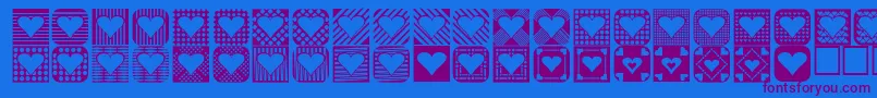 Heartthings2フォントについての詳細 フォントHeartthings2 – 紫色のフォント、青い背景