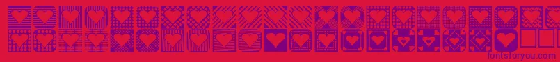 フォントHeartthings2 – 赤い背景に紫のフォント