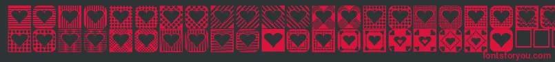 Czcionka Heartthings2 – czerwone czcionki na czarnym tle