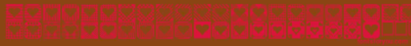 Heartthings2-Schriftart – Rote Schriften auf braunem Hintergrund