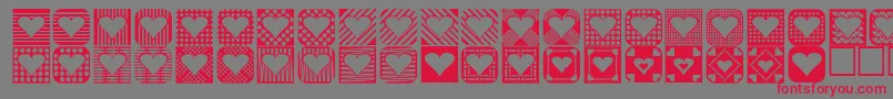 フォントHeartthings2 – 赤い文字の灰色の背景