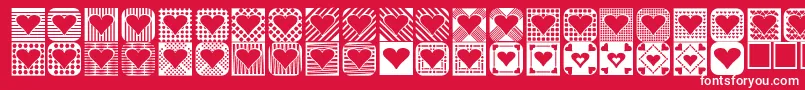 Fonte Heartthings2 – fontes brancas em um fundo vermelho