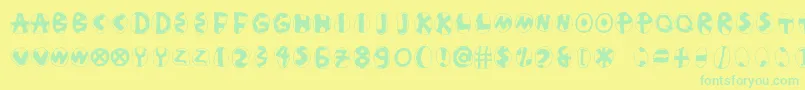 Masdasilpositivec Font – Green Fonts on Yellow Background