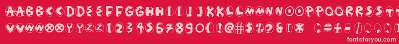 Masdasilpositivec Font – Pink Fonts on Red Background