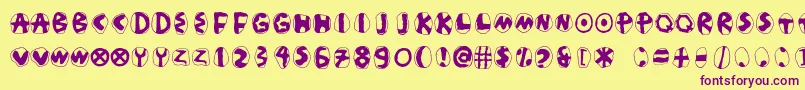 Masdasilpositivec Font – Purple Fonts on Yellow Background