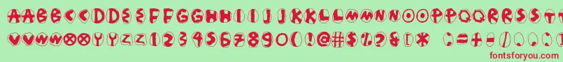 Masdasilpositivec Font – Red Fonts on Green Background