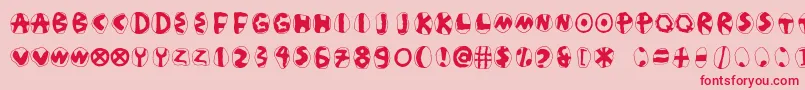 Masdasilpositivec Font – Red Fonts on Pink Background