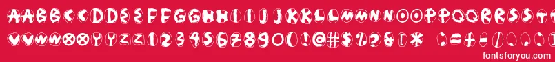 フォントMasdasilpositivec – 赤い背景に白い文字