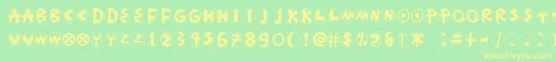 Masdasilpositivec Font – Yellow Fonts on Green Background