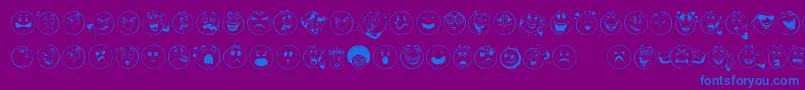 Smile2meRegular Font – Blue Fonts on Purple Background