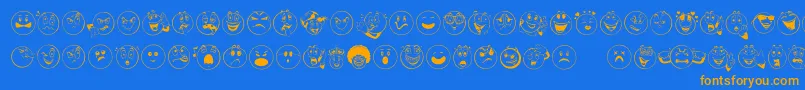 Smile2meRegular Font – Orange Fonts on Blue Background