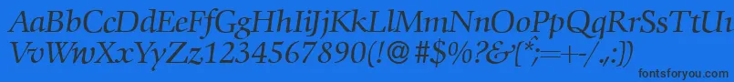 C792RomanItalic Font – Black Fonts on Blue Background