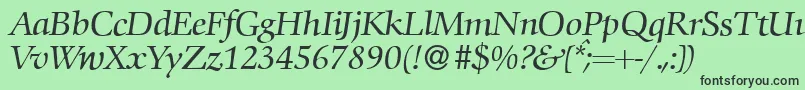 C792RomanItalic Font – Black Fonts on Green Background