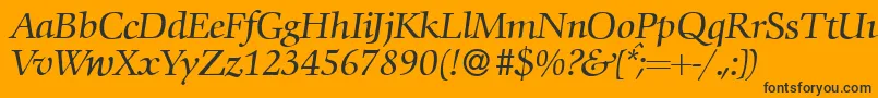 C792RomanItalic Font – Black Fonts on Orange Background