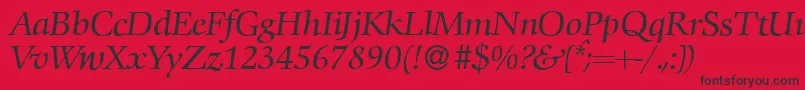 C792RomanItalic Font – Black Fonts on Red Background