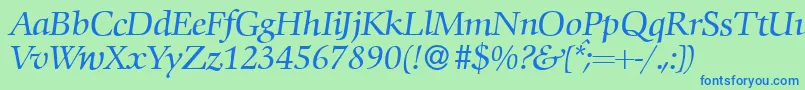 C792RomanItalic Font – Blue Fonts on Green Background