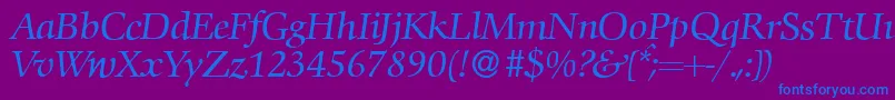 C792RomanItalic Font – Blue Fonts on Purple Background