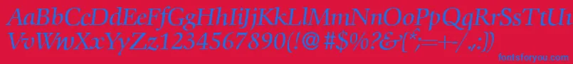 C792RomanItalic Font – Blue Fonts on Red Background