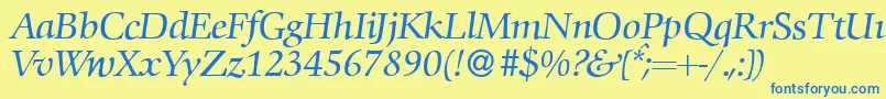 C792RomanItalic Font – Blue Fonts on Yellow Background