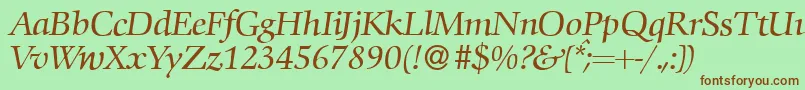 C792RomanItalic Font – Brown Fonts on Green Background