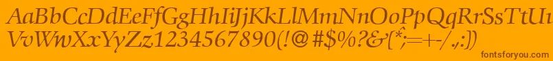 C792RomanItalic Font – Brown Fonts on Orange Background