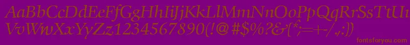 C792RomanItalic Font – Brown Fonts on Purple Background