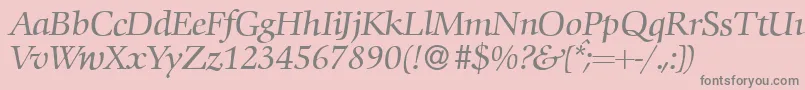 C792RomanItalic Font – Gray Fonts on Pink Background