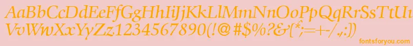 C792RomanItalic Font – Orange Fonts on Pink Background