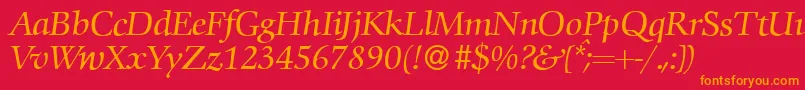 C792RomanItalic Font – Orange Fonts on Red Background