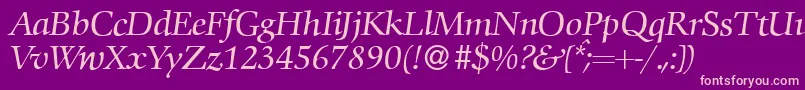 C792RomanItalic Font – Pink Fonts on Purple Background