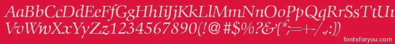 フォントC792RomanItalic – 赤い背景にピンクのフォント