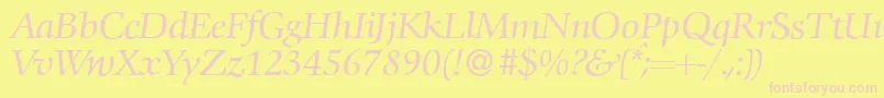 C792RomanItalic Font – Pink Fonts on Yellow Background