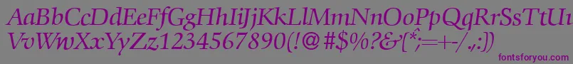 C792RomanItalic Font – Purple Fonts on Gray Background