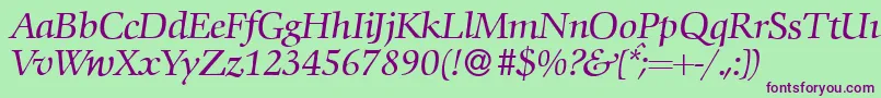 C792RomanItalic Font – Purple Fonts on Green Background