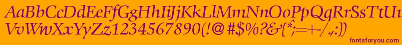 C792RomanItalic Font – Purple Fonts on Orange Background