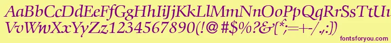 C792RomanItalic Font – Purple Fonts on Yellow Background