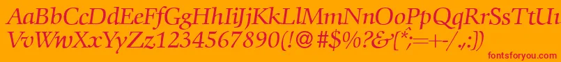 C792RomanItalic Font – Red Fonts on Orange Background