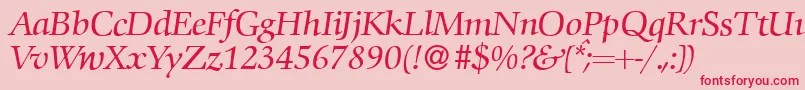 C792RomanItalic Font – Red Fonts on Pink Background