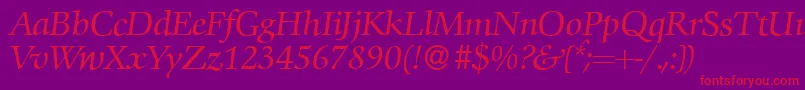 C792RomanItalic Font – Red Fonts on Purple Background