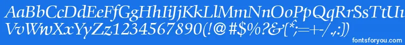 C792RomanItalic Font – White Fonts on Blue Background