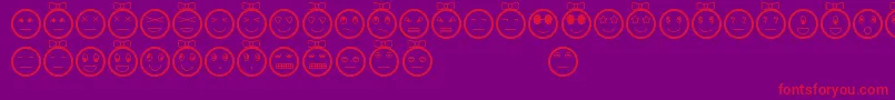 CarillasTfb-Schriftart – Rote Schriften auf violettem Hintergrund